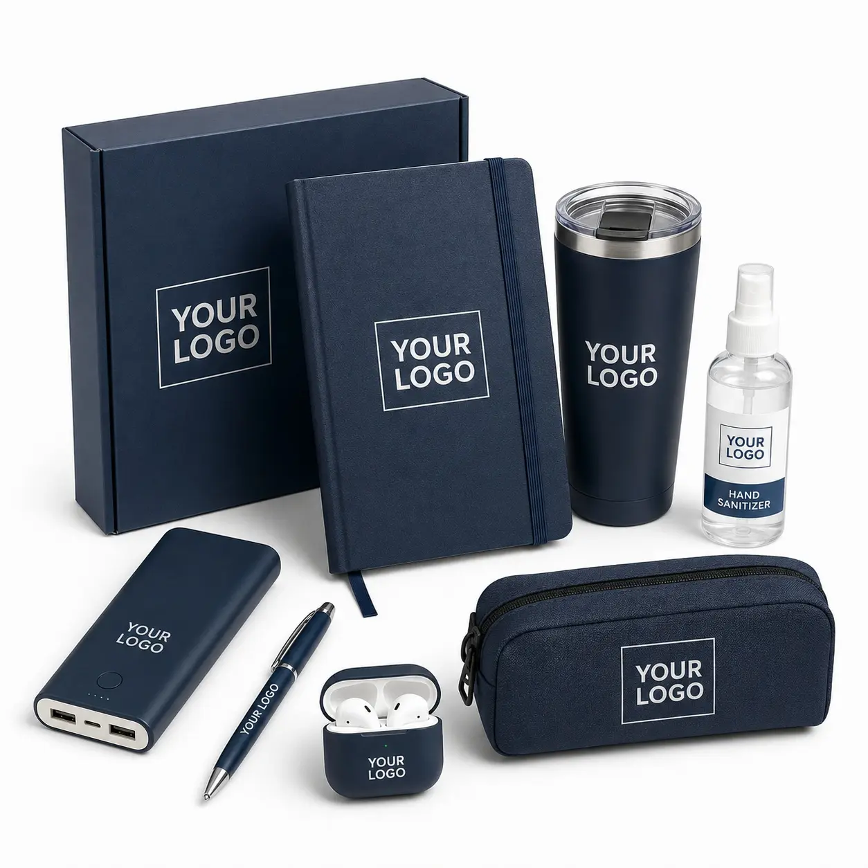 School and university event products including drinkware, notebooks, tech items, and campus gifts