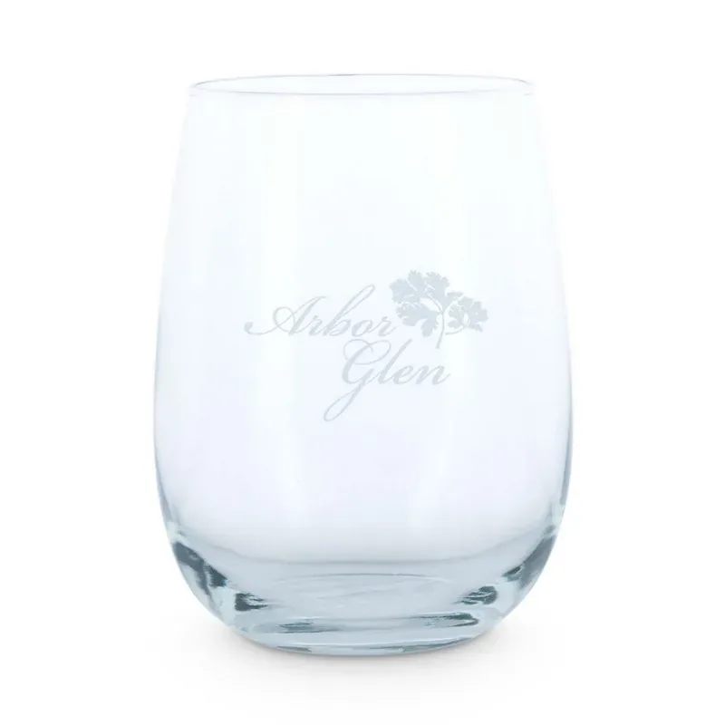 17 Oz. Stemless Wine Glass - Etched With Custom Logo