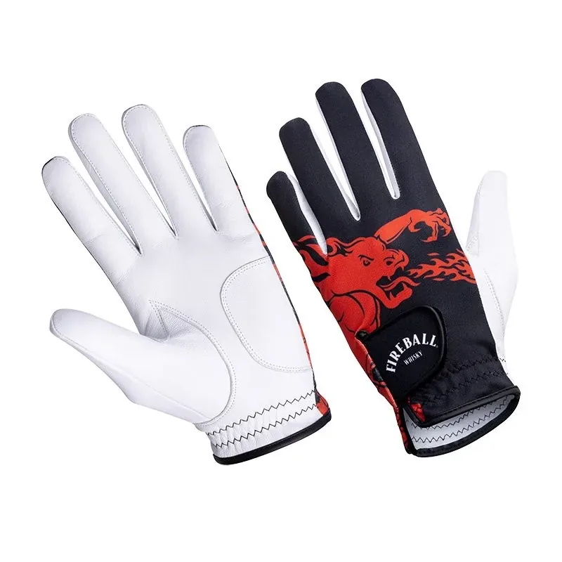 Sublimated Lycra Glove With Leather Palm With Logo Imprint