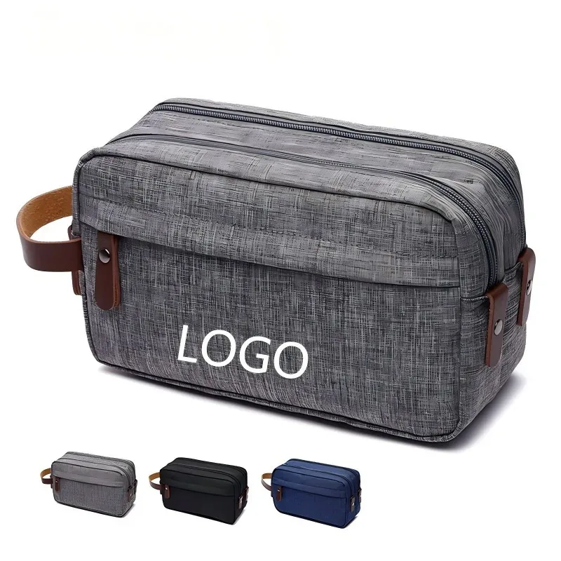 Premium Waterproof Cationic Dual-Zipper Dopp Kit Toiletry — DIBG110505, view 1 of 8