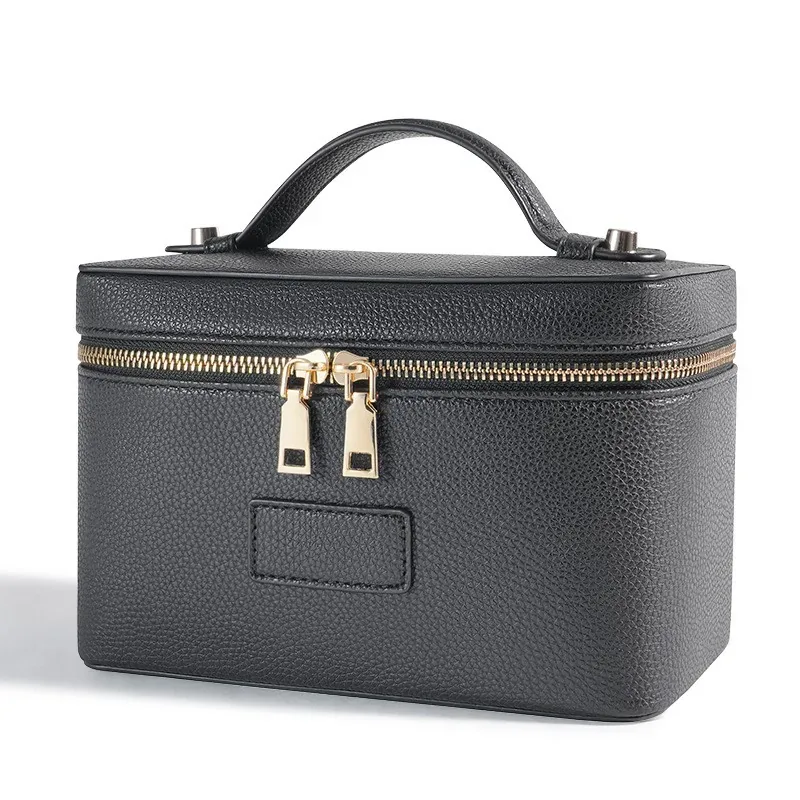 Portable PU Leather Cosmetic Bag Handle Cosmetic Case — DIBG110508, view 4 of 7