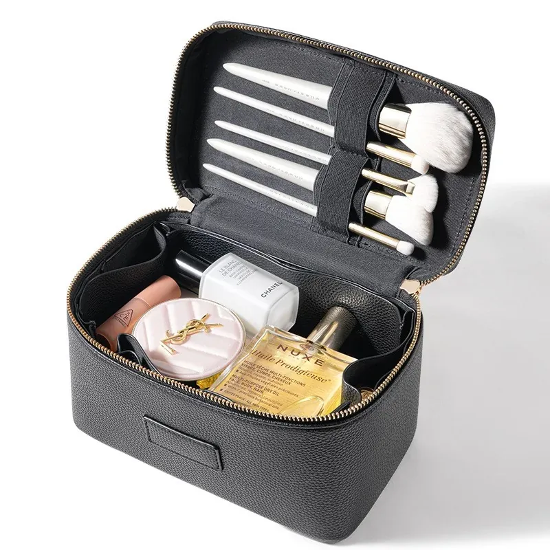 Portable PU Leather Cosmetic Bag Handle Cosmetic Case — DIBG110508, view 6 of 7