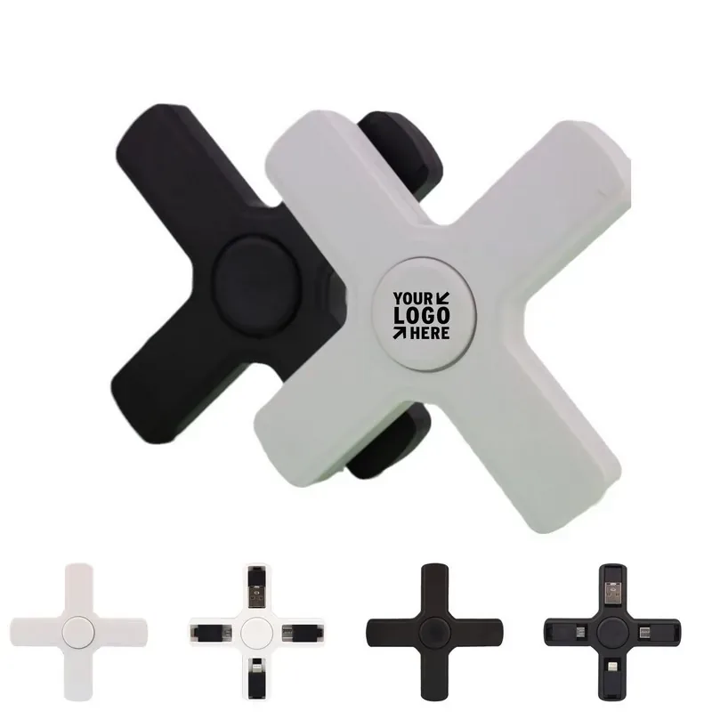 4-in-1 Spinner Charger Cable With Logo Imprint — DIBG123698, view 1 of 4