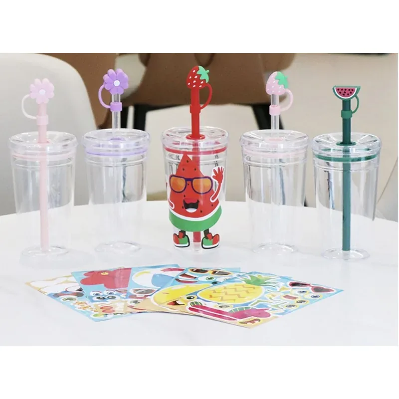 Clear Candy-Color Straw Tumbler Elegant High-Density — DIBG180550, view 3 of 7