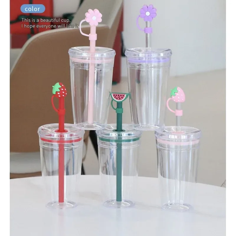 Clear Candy-Color Straw Tumbler Elegant High-Density — DIBG180550, view 4 of 7