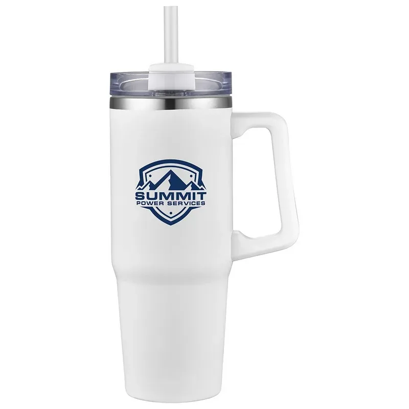 Milo 30 Oz Vacuum Insulated Stainless Steel Mug With Straw — DIBG29757, view 20 of 21
