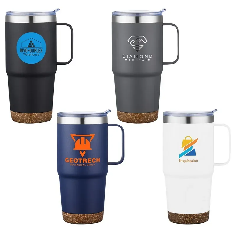 Cortina 24 Oz Vacuum Insulated Travel Mug With Cork Base — DIBG29759, view 1 of 11