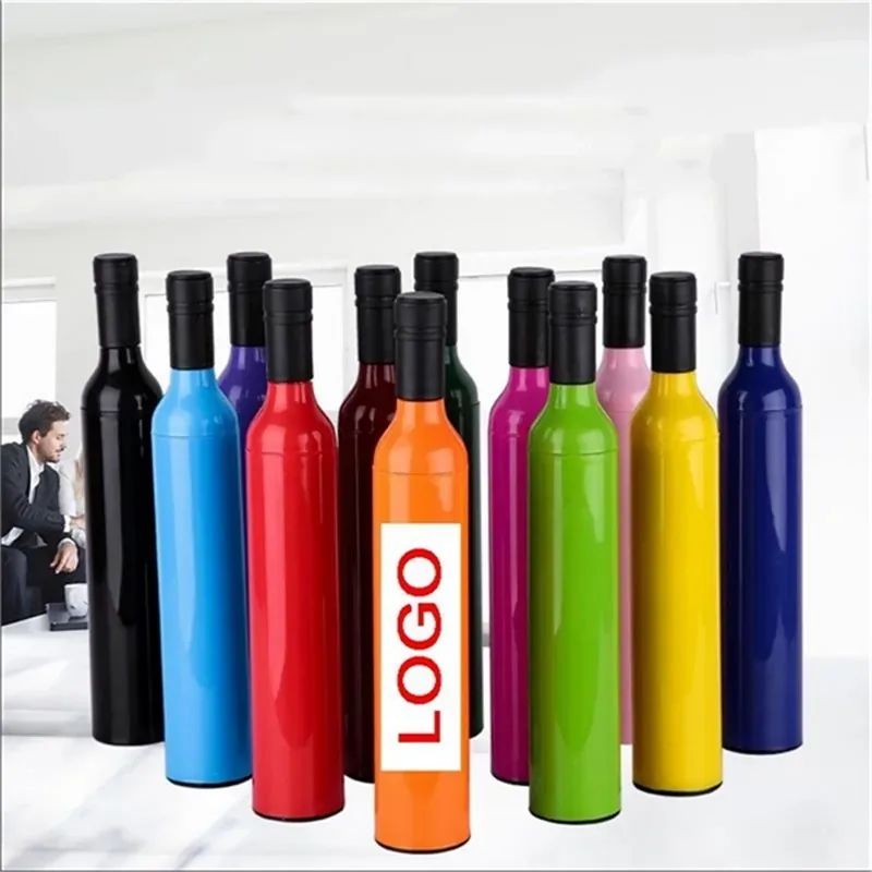 Folding Rain Wine Bottle Umbrella For Branded Giveaways — DIBG43500, view 1 of 4