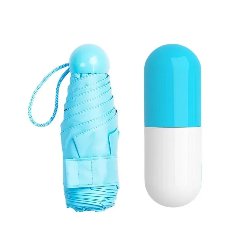 Mini 5-Fold Capsule Umbrella With Compact Carry Case — DIBG43513, view 7 of 7