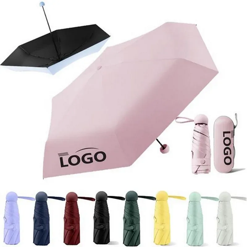 6-Rib Portable Sun And Rain Protection Umbrella With Case — DIBG43519, view 1 of 11