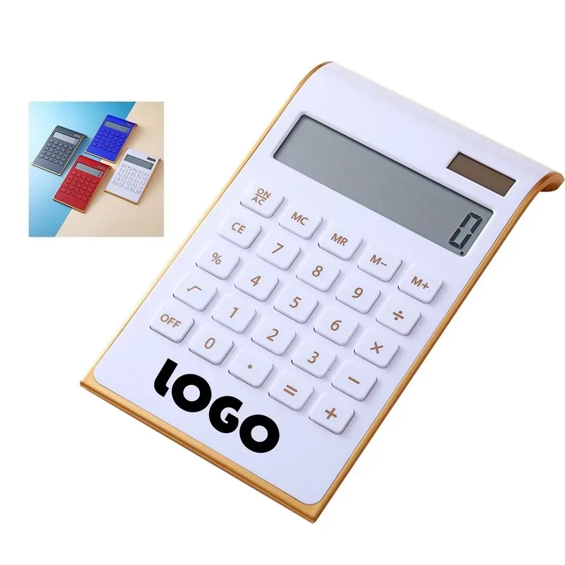 Ultra-thin Dual Power Solar Calculator With Custom Logo — DIBG46573, view 1 of 6