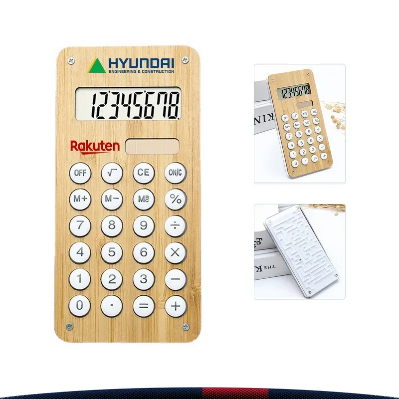 Nadda Bamboo Calculator With Custom Logo — DIBG46575, view 1 of 3