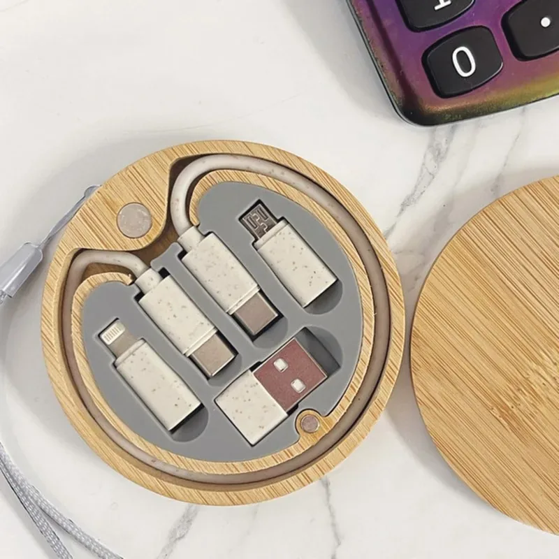 Bamboo Charging Cable/Accessory Kit With Custom Logo — DIBG49910, view 1 of 1